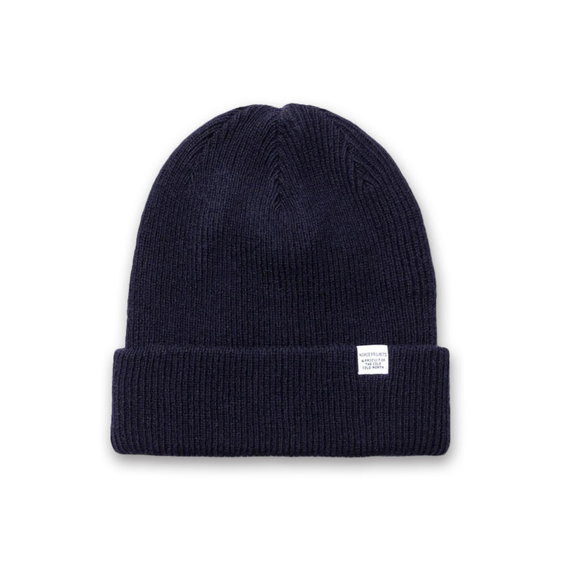 Norse Project - Merino Lambswool Beanie in Dark Navy