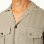 Orlebar Brown - Maitan 007 Golden Gun Linen Shirt in Penny Green