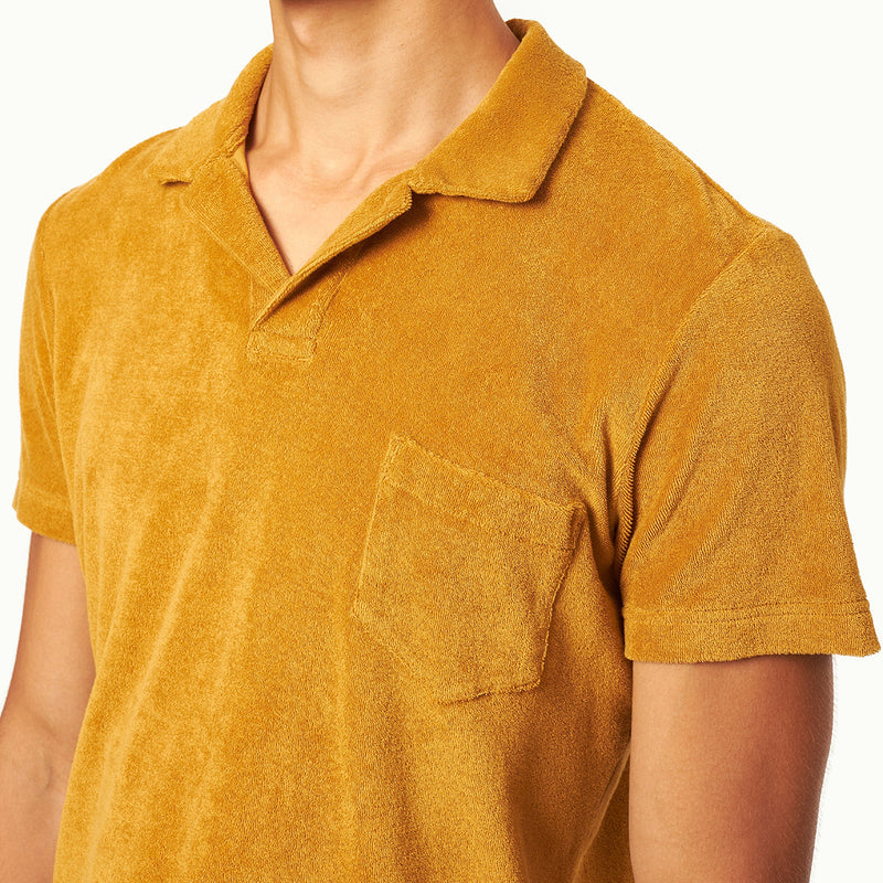 Orlebar Brown - Terry 007 Towelling Polo in Gold