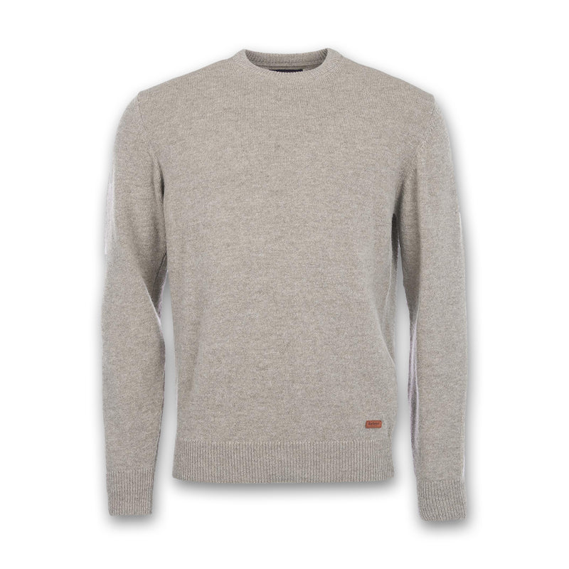 Barbour - Patch Crew Neck Sweater in Stone - Nigel Clare