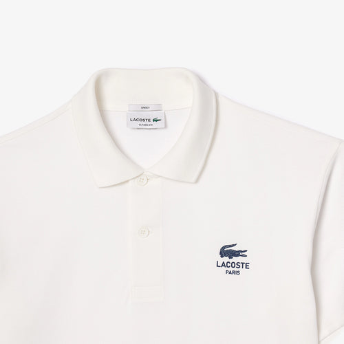 Lacoste - Classic Fit Signature Print Polo in White