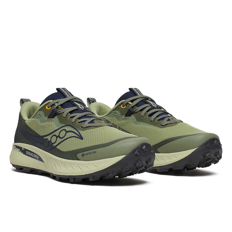 Saucony - Peregrine 15 GTX Trainers in Hemlock/Navy