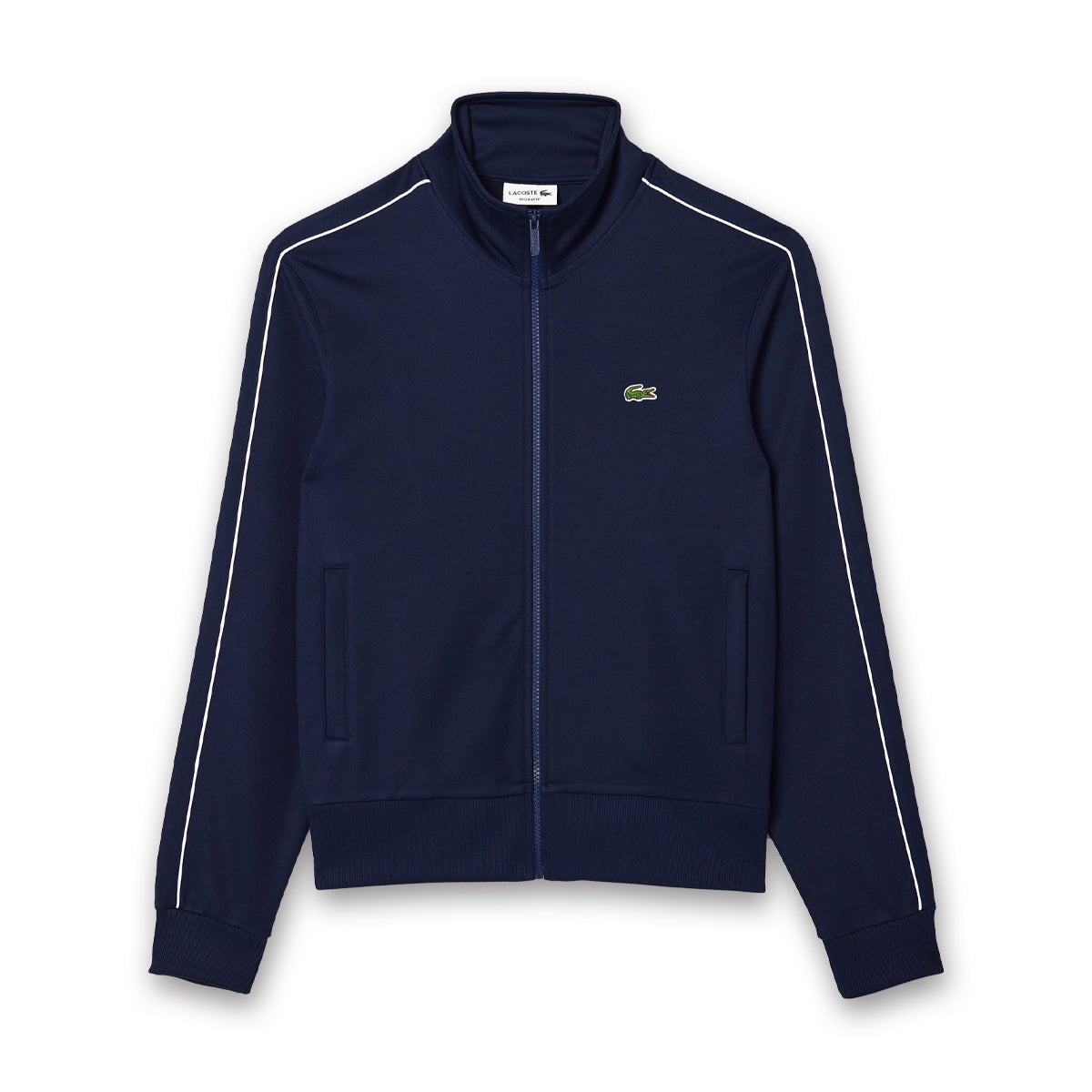Lacoste Paris Piqué Zip Front Track Jacket in Navy Nigel Clare