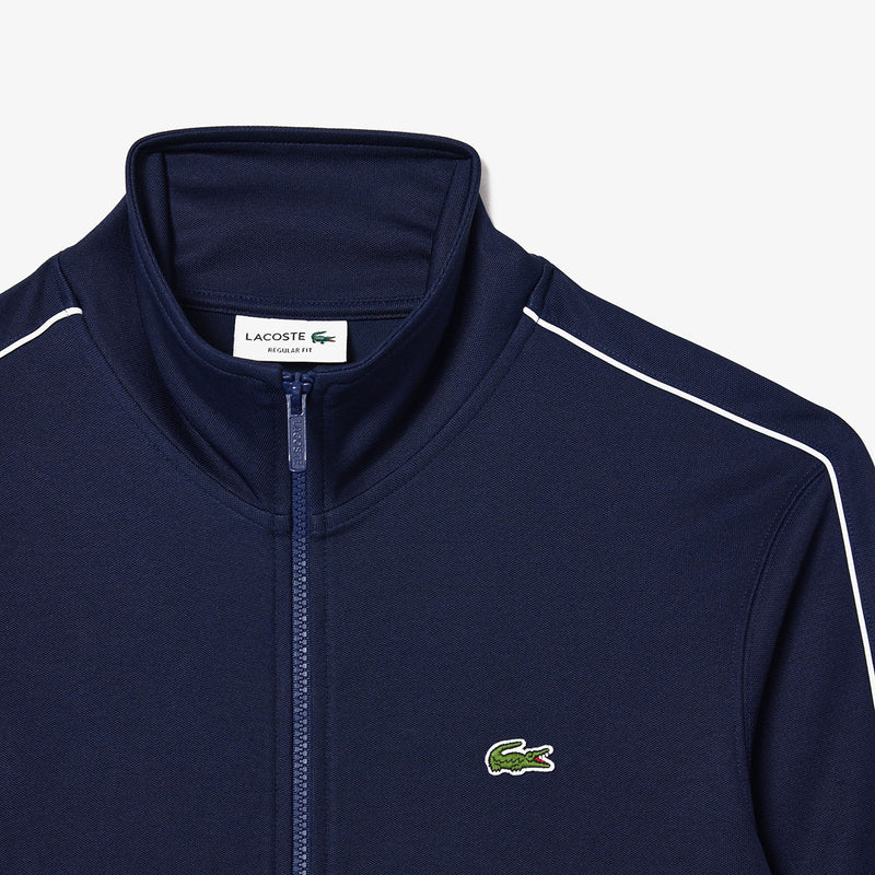 Lacoste - Paris Piqué Zip Front Track Jacket in Navy