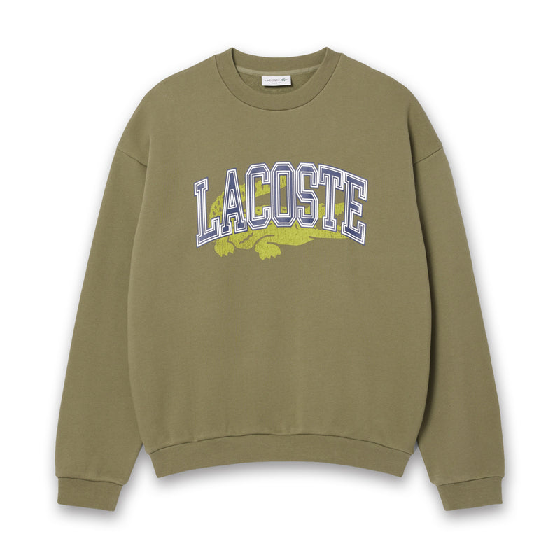 Lacoste - Loose Fitted Croc Sweatshirt in Khaki