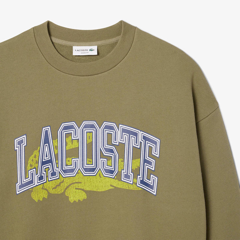 Lacoste - Loose Fitted Croc Sweatshirt in Khaki