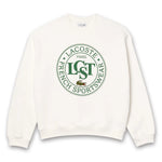 Lacoste - Loose Fit Printed Fleece Sweatshirt in White