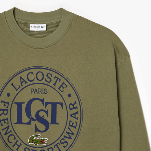 Lacoste - Loose Fitted Printed Sweatshirt in Khaki