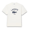 Lacoste - Signature Print Cotton T-Shirt in Off White