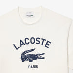 Lacoste - Signature Print Cotton T-Shirt in Off White