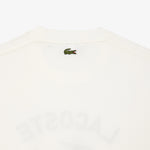 Lacoste - Signature Print Cotton T-Shirt in Off White