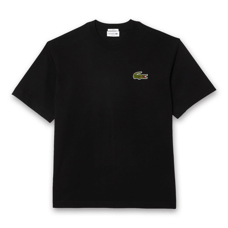 Lacoste - Loose Fit Heavy Cotton Badge T-Shirt in Black