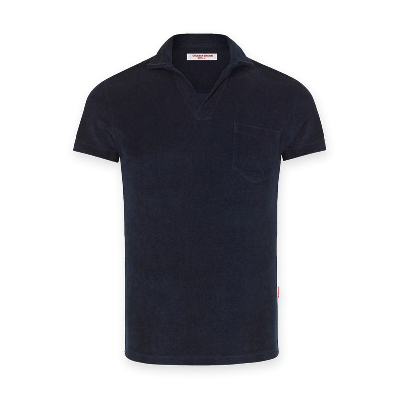 Orlebar Brown - Terry Towelling Polo in Navy - Nigel Clare