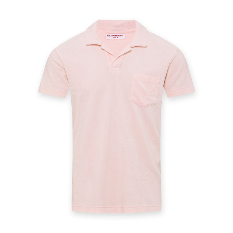 Orlebar Brown - Terry Towelling Polo in Rose - Nigel Clare