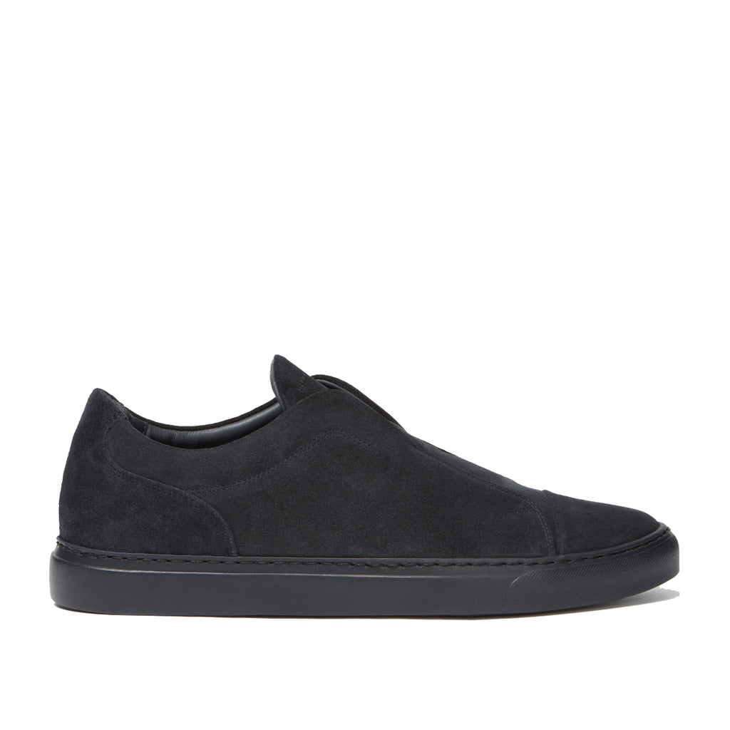 Harrys London - Aaron Velvet Suede Trainers in Dark Navy