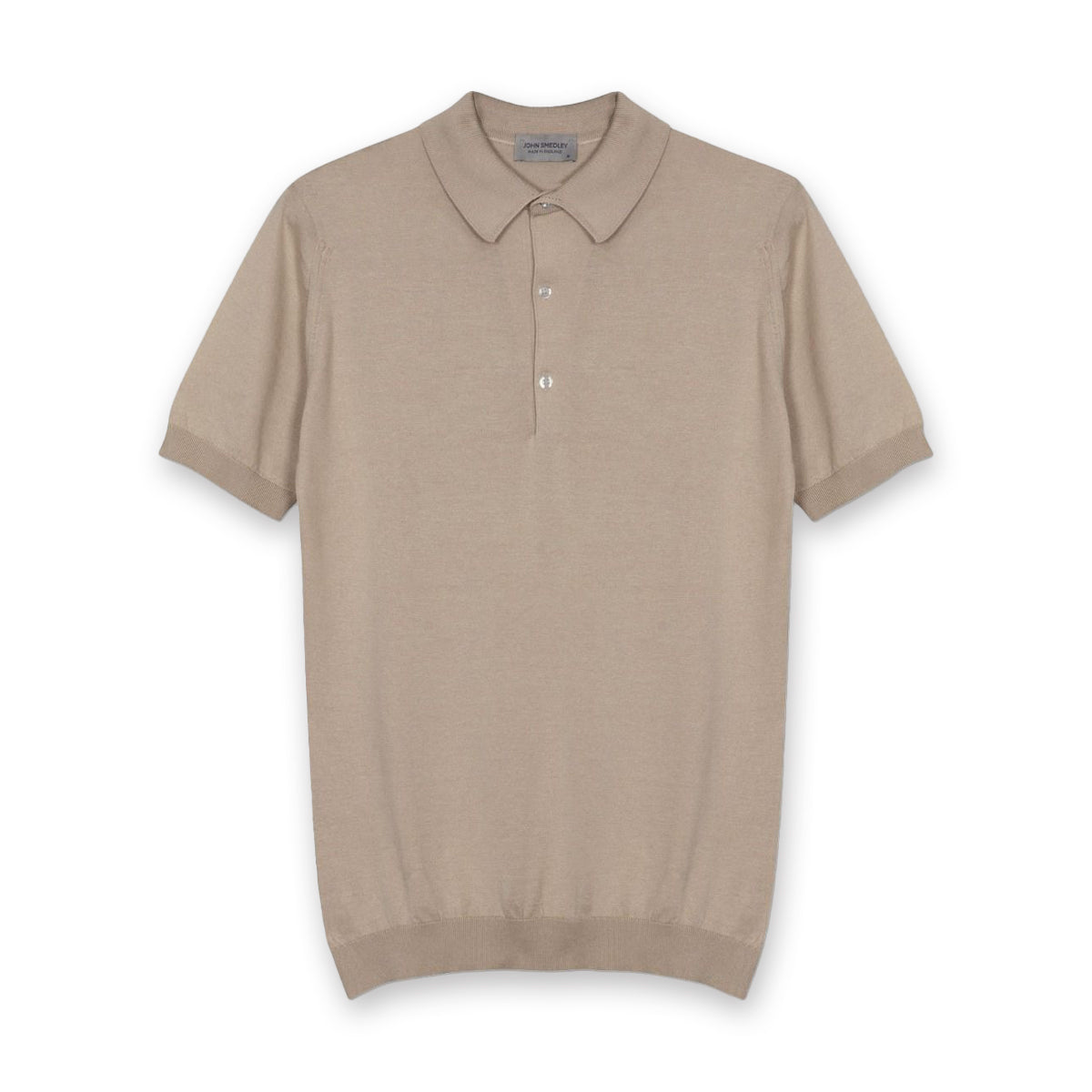 John Smedley - Adrian Sea Island Cotton Polo in Almond | Nigel Clare