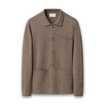 Eton - Milano Knitted Shirt Jacket in Mid Brown - Nigel Clare
