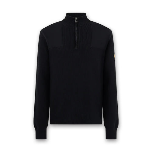 Belstaff - Commander 1/4 Zip Jumper in Black - Nigel Clare