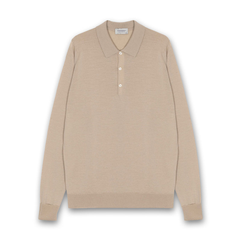John Smedley - Cotswold Knit Polo in Kafka Beige - Nigel Clare