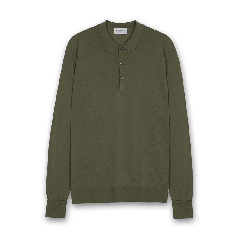 John Smedley - Cotswold Knit Polo in Mansfield Green - Nigel Clare