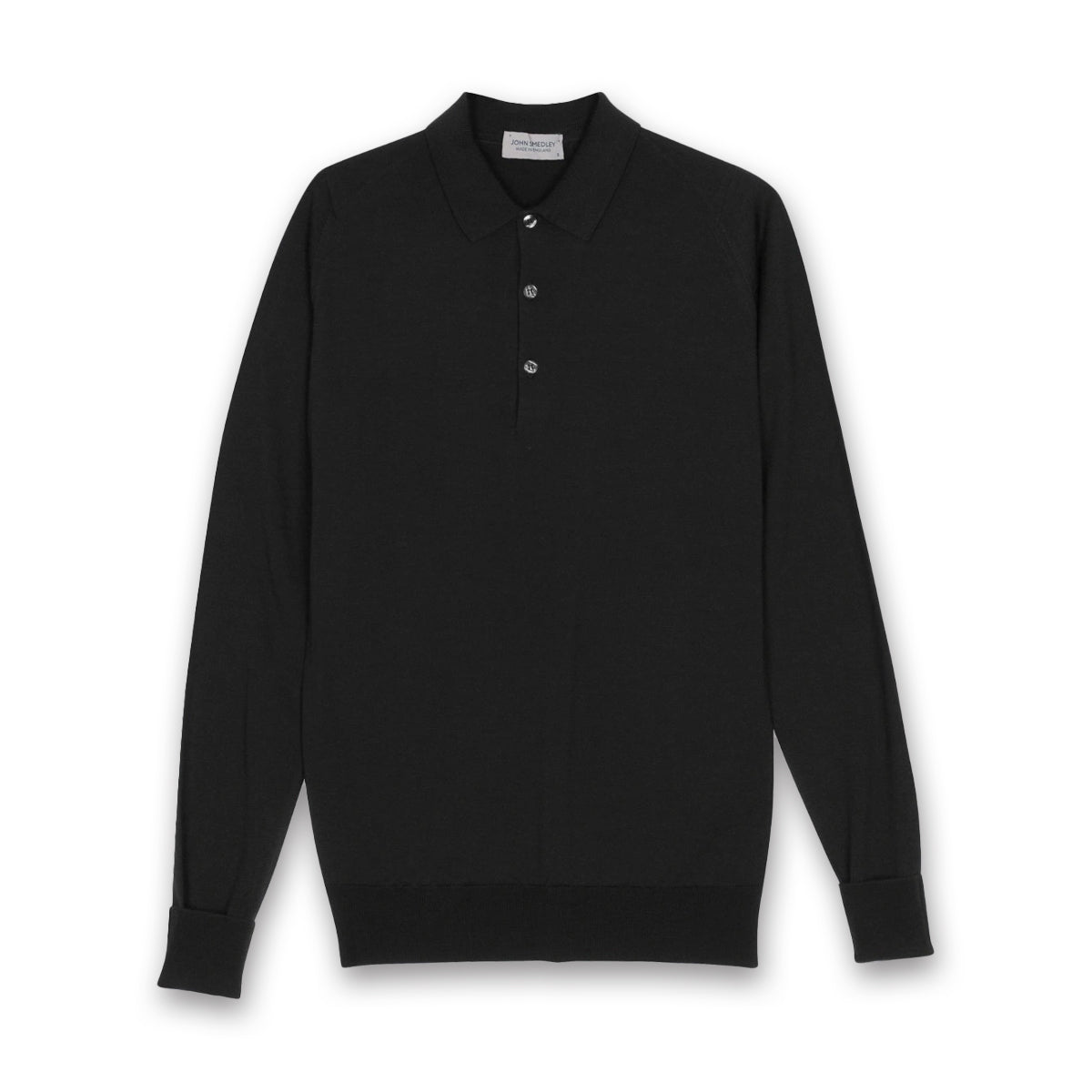 John Smedley - Cotswold Knit Polo in Black | Nigel Clare