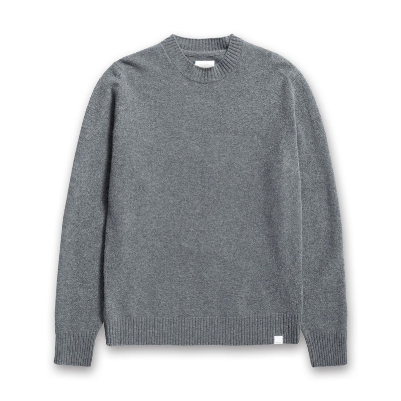 Norse Projects - Lambswool Crew Neck Sweater in Grey Melange