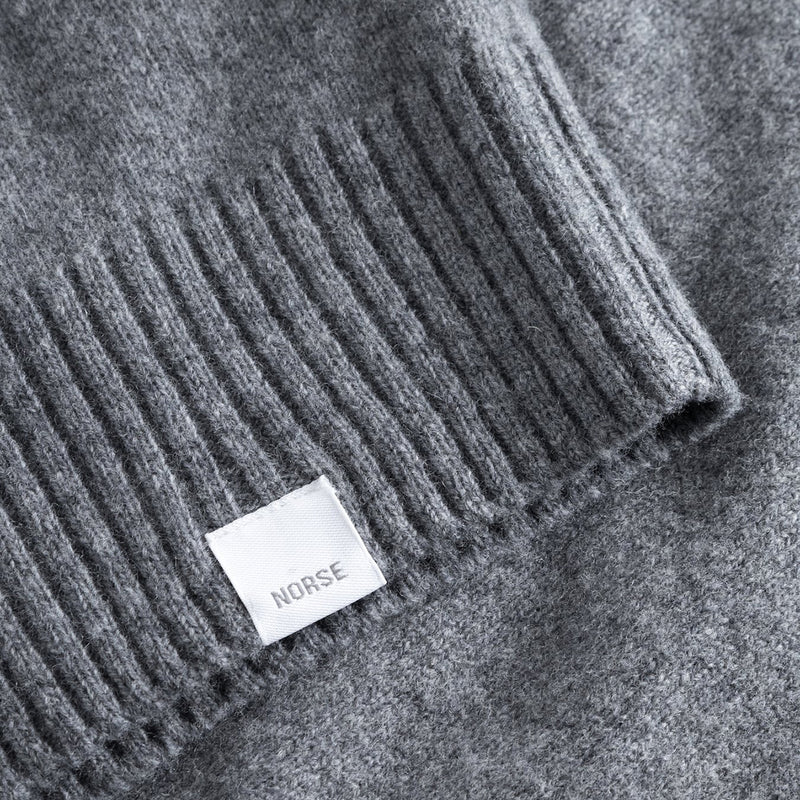 Norse Projects - Lambswool Crew Neck Sweater in Grey Melange