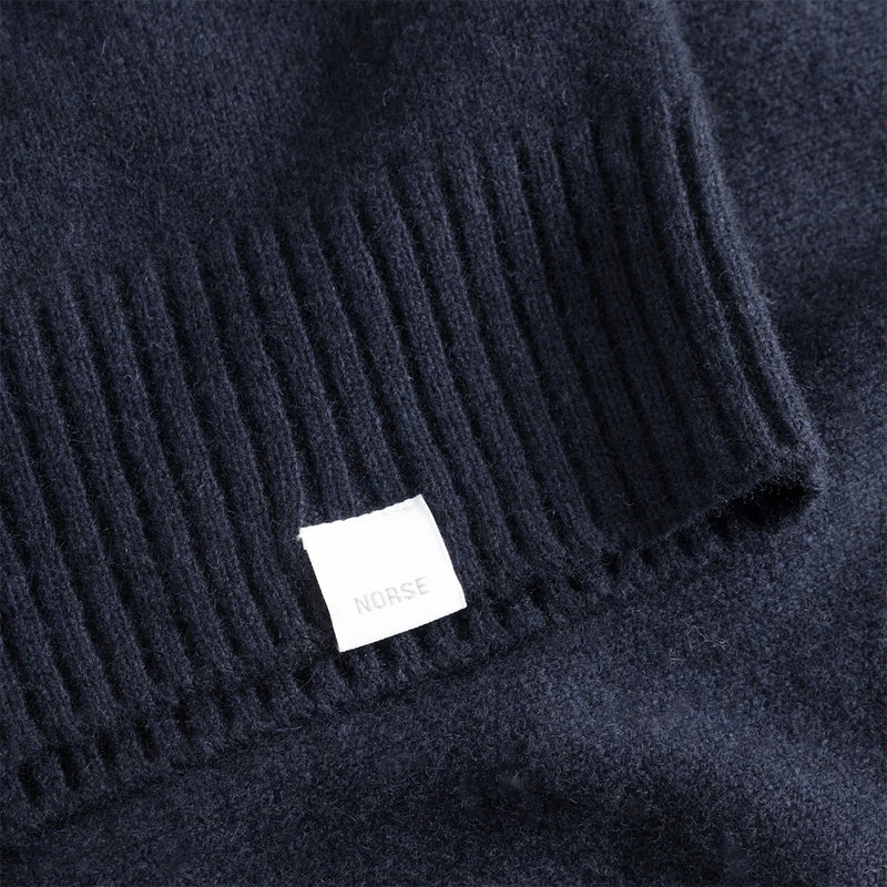 Norse Projects - Lambswool Crew Neck Sweater in Dark Navy