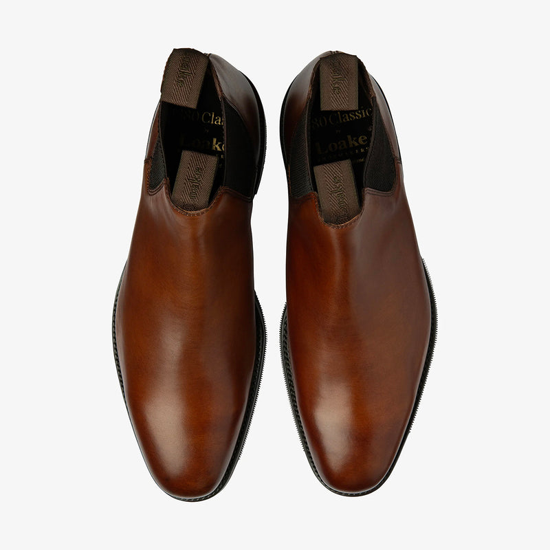 Loake - Emsworth Calf Leather Chelsea Boots in Cedar