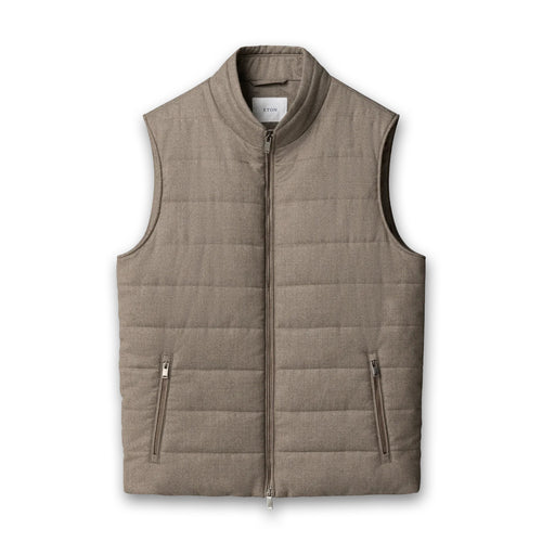 Eton - Flannel Wool Gilet in Fawn - Nigel Clare