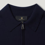 Belstaff - Kyle LS Merino Wool Polo in Dark Ink - Nigel Clare