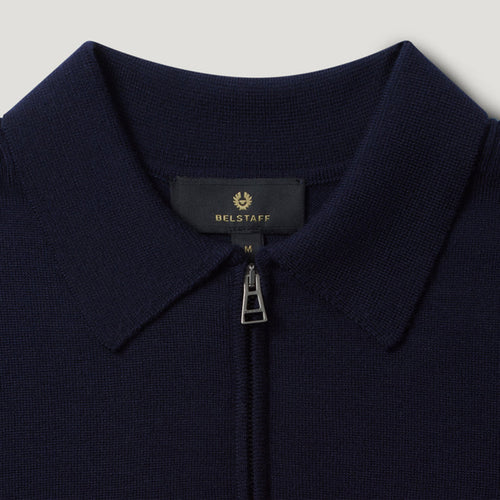 Belstaff - Kyle LS Merino Wool Polo in Dark Ink - Nigel Clare