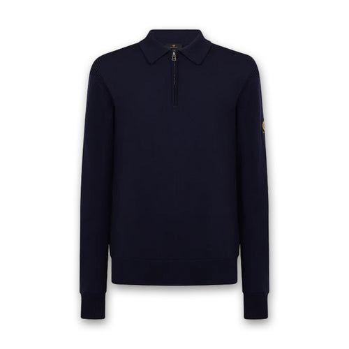 Belstaff - Kyle LS Merino Wool Polo in Dark Ink - Nigel Clare