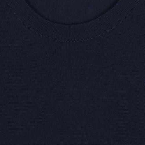 John Smedley - Lorca Sea Island Cotton T-Shirt in Navy - Nigel Clare