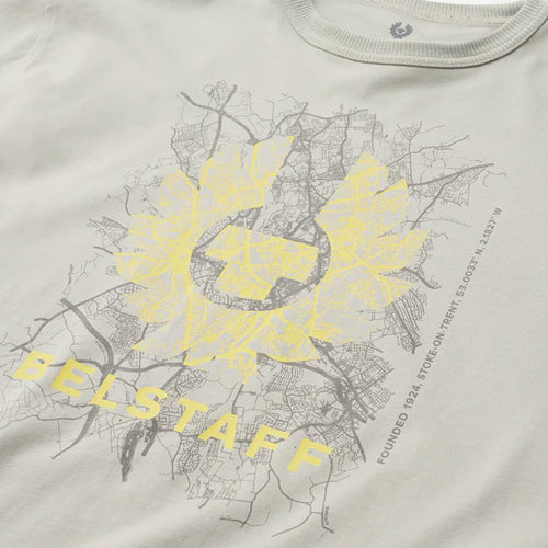 Belstaff - Map T-Shirt in Cloud Grey - Nigel Clare