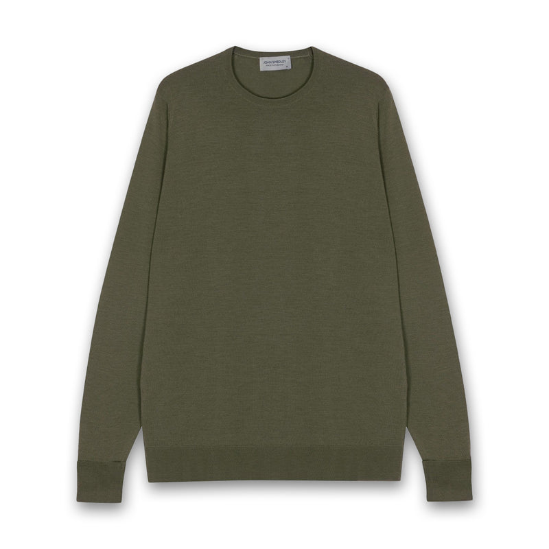 John Smedley - Marcus Crewneck in Mansfield Green - Nigel Clare