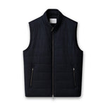 Eton - Flannel Wool Gilet in Navy Marl - Nigel Clare