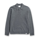 Norse Projects - Lambswool Knit Polo in Grey Melange