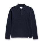 Norse Projects - Lambswool Knit Polo in Dark Navy