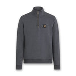 Belstaff - Quarter Zip Sweatshirt in Charcoal heather