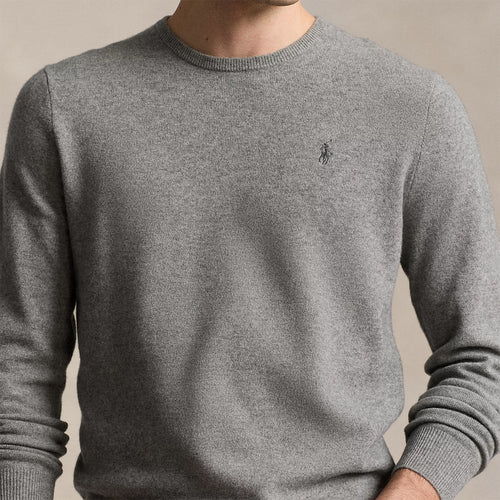 Ralph Lauren - Wool Crew Neck Jumper in Fawn Grey Heather