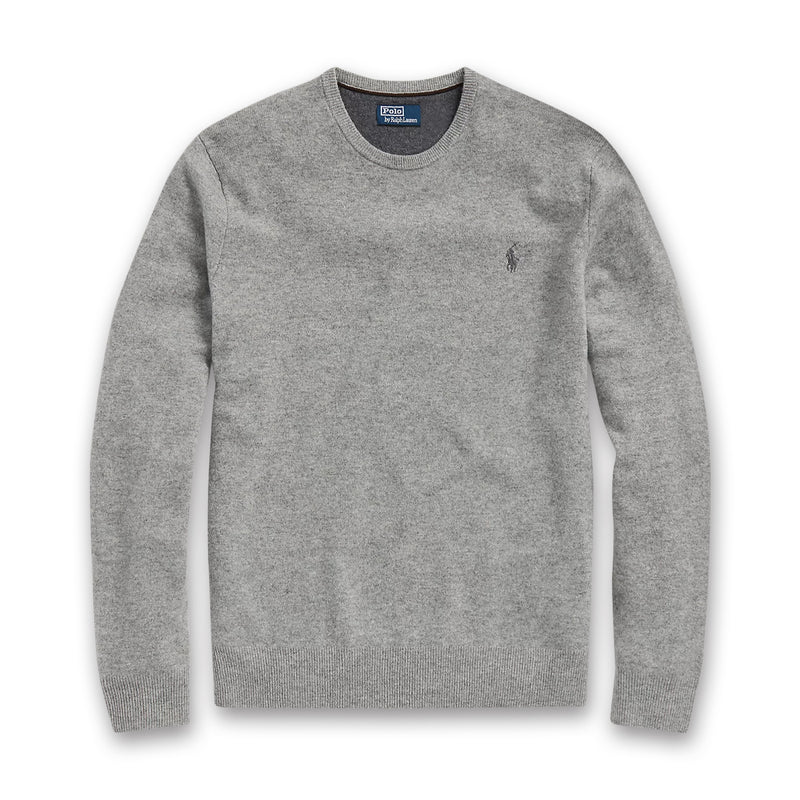 Ralph Lauren - Wool Crew Neck Jumper in Fawn Grey Heather