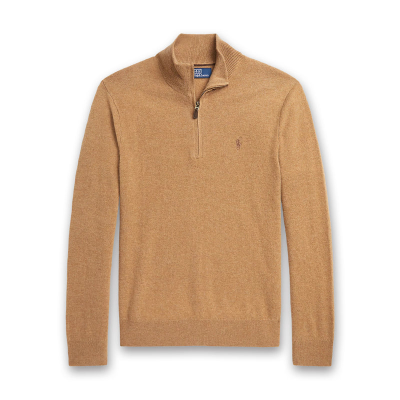 Ralph Lauren - Wool 1/4 Zip Jumper in Latte Brown Heather