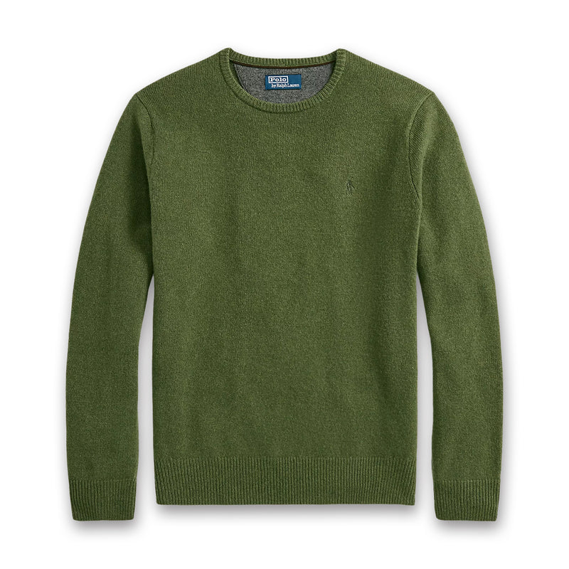 Ralph Lauren - Wool Crew Neck Jumper in Classic Olive Heather