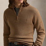 Ralph Lauren - Textured Wool 1/4 Jumper in Camel Combo