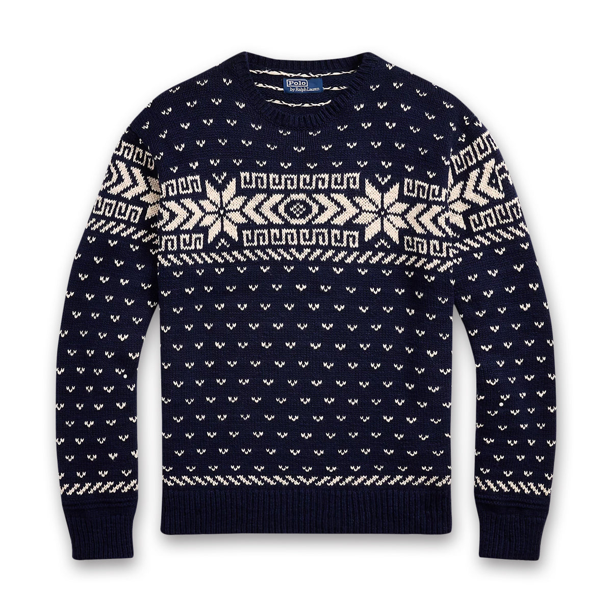 Ralph Lauren Snowflake Cotton Cashmere Sweater in Navy Combo Nigel Clare