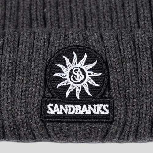 Sandbanks - Badge Logo Merino Wool Beanie in Anthracite