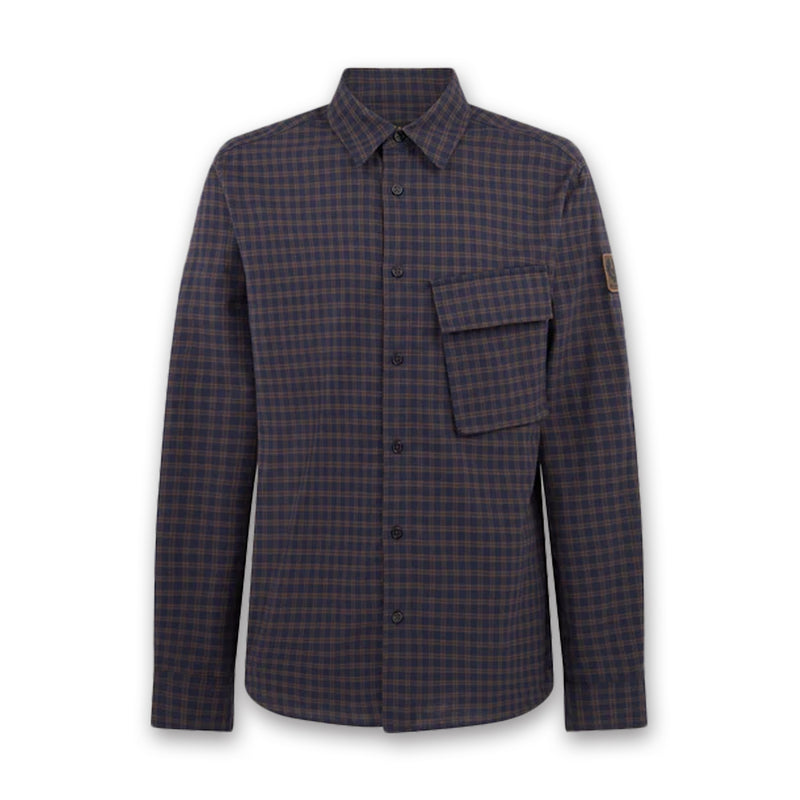 Belstaff - Scale Shirt in Dark Ink/Major Brown
