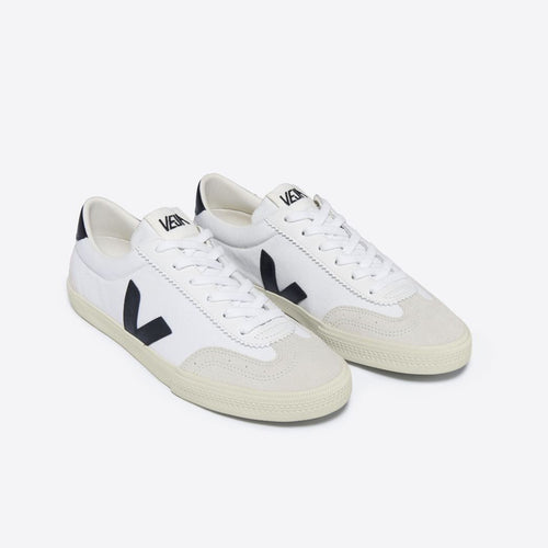 Veja - Volley Canvas Trainers in White/Black - Nigel Clare