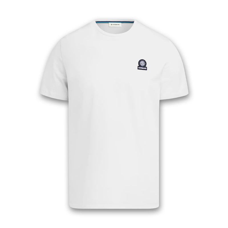 Sandbanks - Badge Logo T-Shirt in White